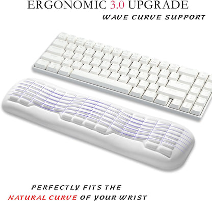 Ergonomic Mouse Wrist Rest,Latest 3.0 Wave Curve Design,High-Resilience Memory Foam Non-Slip Base,Reduces Wrist Fatigue,Ideal for Office Gaming & Long Hours of Use(Black)