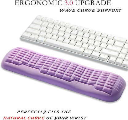 Ergonomic Mouse Wrist Rest,Latest 3.0 Wave Curve Design,High-Resilience Memory Foam Non-Slip Base,Reduces Wrist Fatigue,Ideal for Office Gaming & Long Hours of Use(Black)