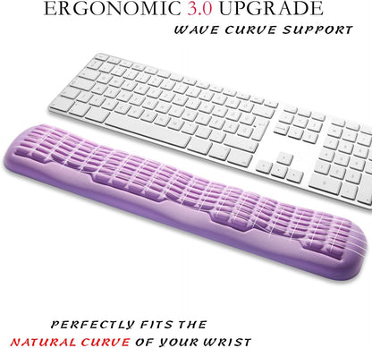 Ergonomic Mouse Wrist Rest,Latest 3.0 Wave Curve Design,High-Resilience Memory Foam Non-Slip Base,Reduces Wrist Fatigue,Ideal for Office Gaming & Long Hours of Use(Black)