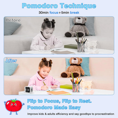 Cube Pomodoro Timer, Smart Timer 5/10/30/60 Minutes Custom Countdown