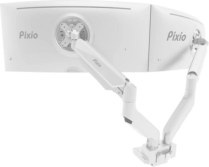 PS2D White Ultrawide Heavy-Duty Premium Dual Monitor Arm Stand Desk Mount - Fits up to 35 inches Two Monitors, Weights up to 33 lbs Each, Compatible with VESA 75x75mm 100x100mm