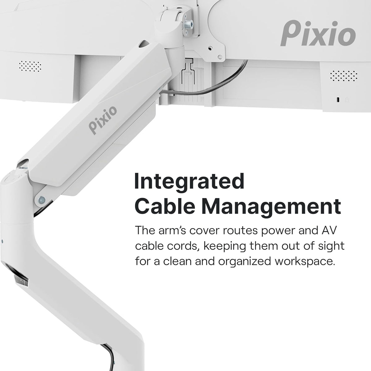 PS2D White Ultrawide Heavy-Duty Premium Dual Monitor Arm Stand Desk Mount - Fits up to 35 inches Two Monitors, Weights up to 33 lbs Each, Compatible with VESA 75x75mm 100x100mm
