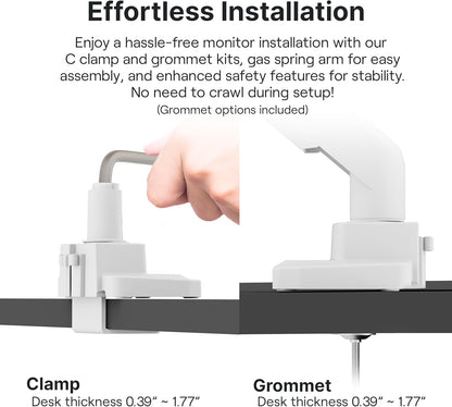 PS2D White Ultrawide Heavy-Duty Premium Dual Monitor Arm Stand Desk Mount - Fits up to 35 inches Two Monitors, Weights up to 33 lbs Each, Compatible with VESA 75x75mm 100x100mm
