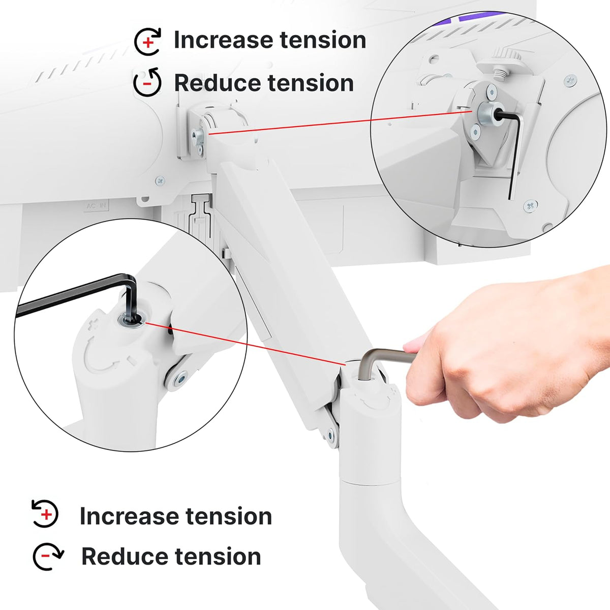 PS2D White Ultrawide Heavy-Duty Premium Dual Monitor Arm Stand Desk Mount - Fits up to 35 inches Two Monitors, Weights up to 33 lbs Each, Compatible with VESA 75x75mm 100x100mm