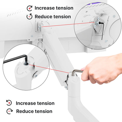 PS2D White Ultrawide Heavy-Duty Premium Dual Monitor Arm Stand Desk Mount - Fits up to 35 inches Two Monitors, Weights up to 33 lbs Each, Compatible with VESA 75x75mm 100x100mm