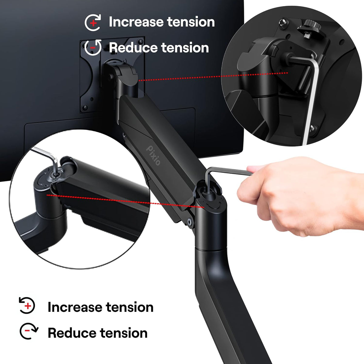 PS2D White Ultrawide Heavy-Duty Premium Dual Monitor Arm Stand Desk Mount - Fits up to 35 inches Two Monitors, Weights up to 33 lbs Each, Compatible with VESA 75x75mm 100x100mm