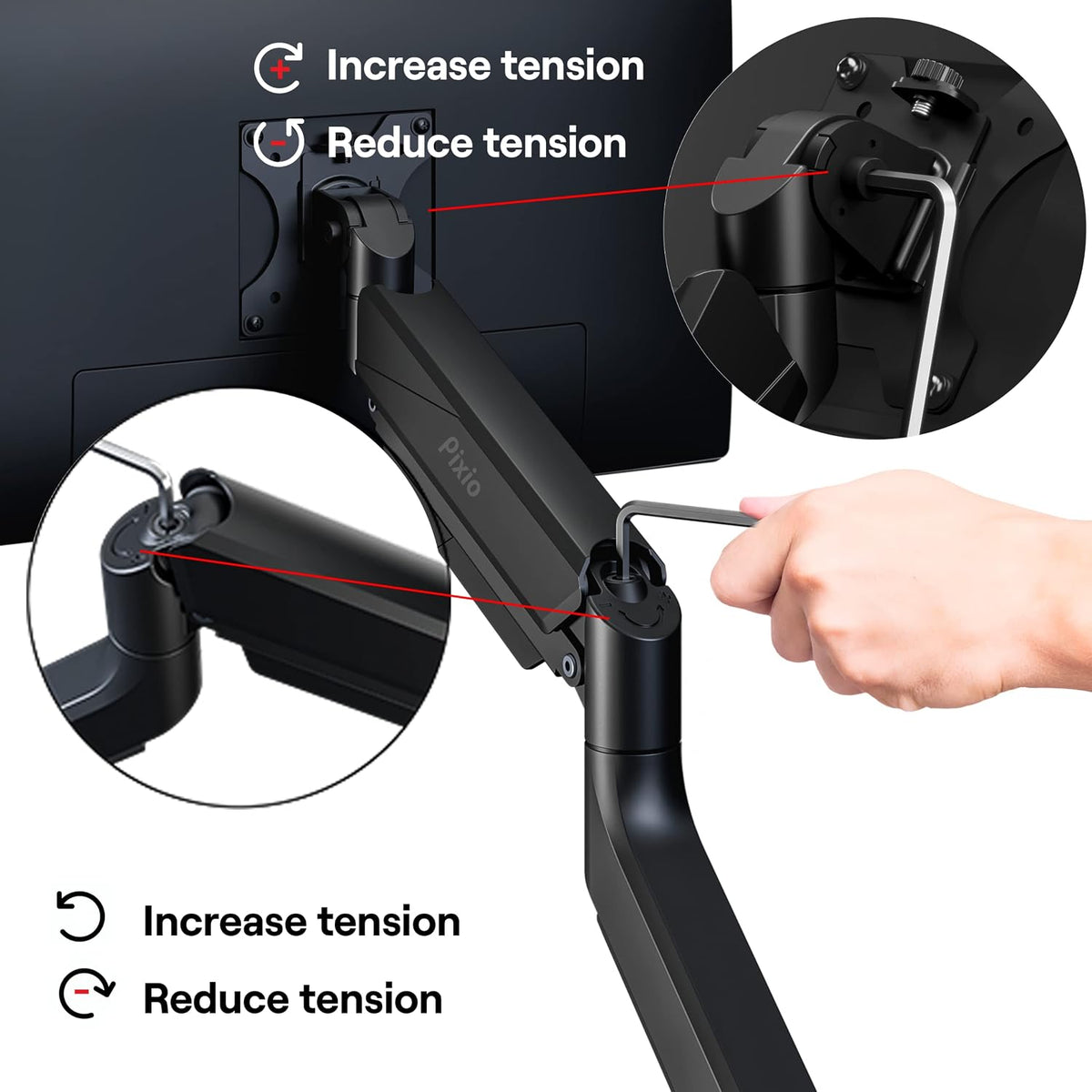 PS2D White Ultrawide Heavy-Duty Premium Dual Monitor Arm Stand Desk Mount - Fits up to 35 inches Two Monitors, Weights up to 33 lbs Each, Compatible with VESA 75x75mm 100x100mm