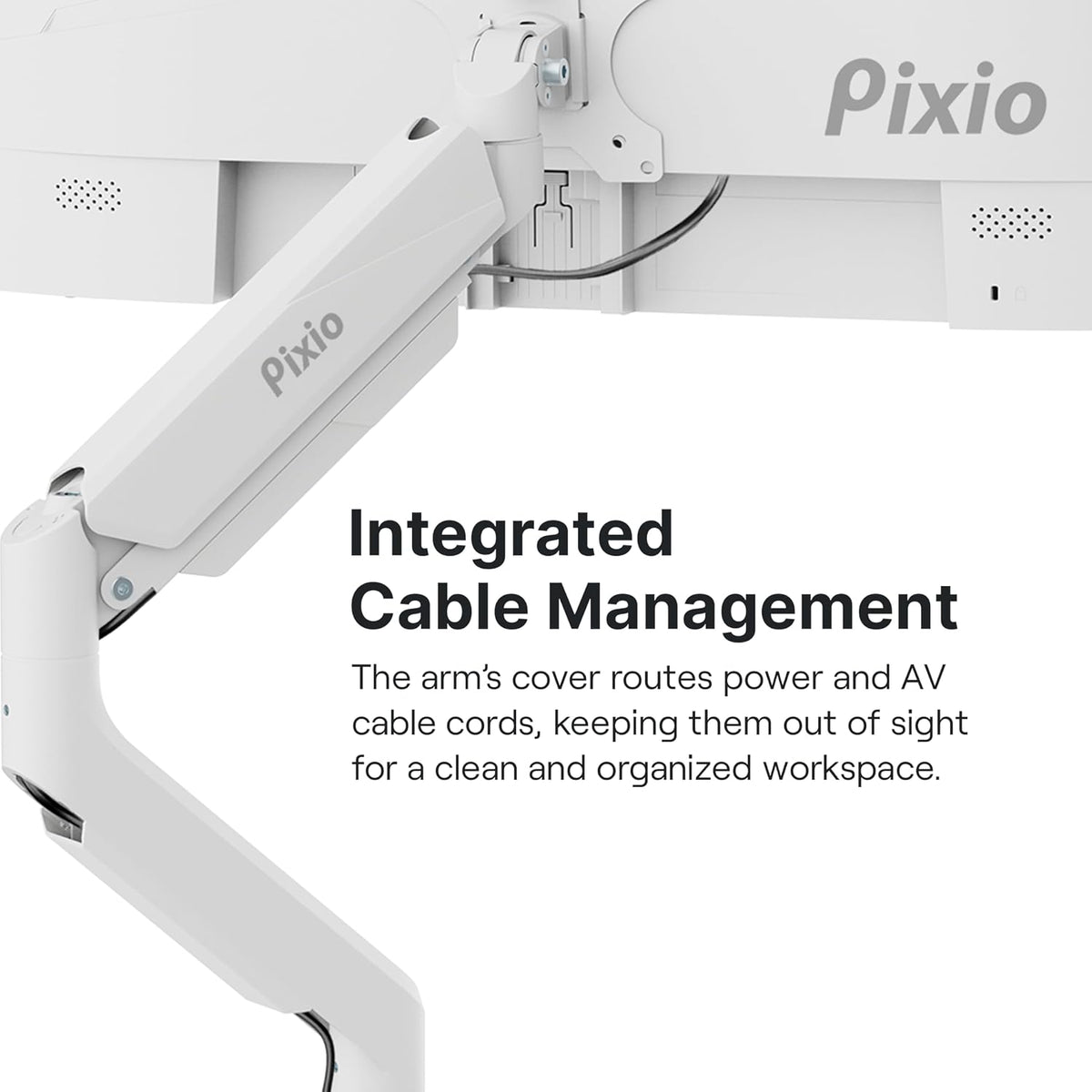 PS2D White Ultrawide Heavy-Duty Premium Dual Monitor Arm Stand Desk Mount - Fits up to 35 inches Two Monitors, Weights up to 33 lbs Each, Compatible with VESA 75x75mm 100x100mm