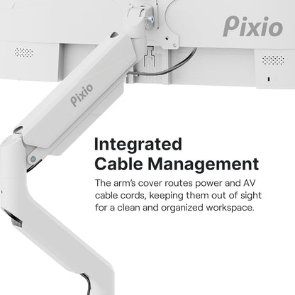 PS2D White Ultrawide Heavy-Duty Premium Dual Monitor Arm Stand Desk Mount - Fits up to 35 inches Two Monitors, Weights up to 33 lbs Each, Compatible with VESA 75x75mm 100x100mm