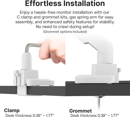 PS2D White Ultrawide Heavy-Duty Premium Dual Monitor Arm Stand Desk Mount - Fits up to 35 inches Two Monitors, Weights up to 33 lbs Each, Compatible with VESA 75x75mm 100x100mm