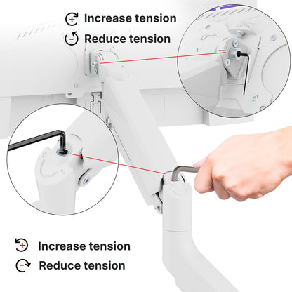 PS2D White Ultrawide Heavy-Duty Premium Dual Monitor Arm Stand Desk Mount - Fits up to 35 inches Two Monitors, Weights up to 33 lbs Each, Compatible with VESA 75x75mm 100x100mm