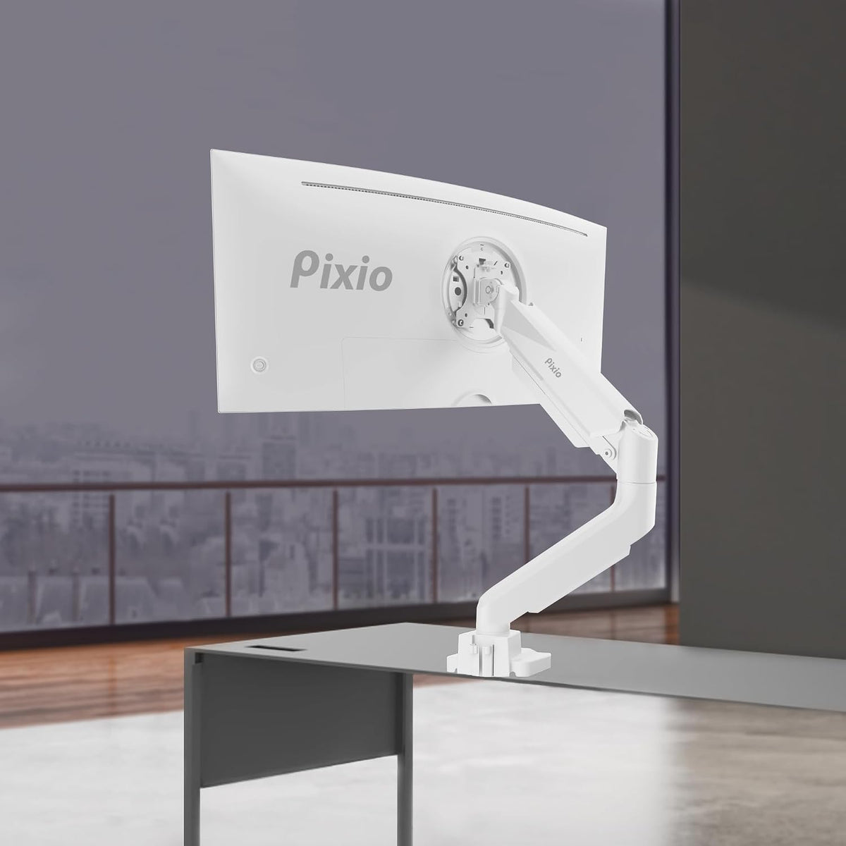 PS2D White Ultrawide Heavy-Duty Premium Dual Monitor Arm Stand Desk Mount - Fits up to 35 inches Two Monitors, Weights up to 33 lbs Each, Compatible with VESA 75x75mm 100x100mm