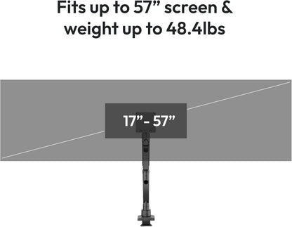 PS2D White Ultrawide Heavy-Duty Premium Dual Monitor Arm Stand Desk Mount - Fits up to 35 inches Two Monitors, Weights up to 33 lbs Each, Compatible with VESA 75x75mm 100x100mm