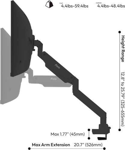 PS2D White Ultrawide Heavy-Duty Premium Dual Monitor Arm Stand Desk Mount - Fits up to 35 inches Two Monitors, Weights up to 33 lbs Each, Compatible with VESA 75x75mm 100x100mm