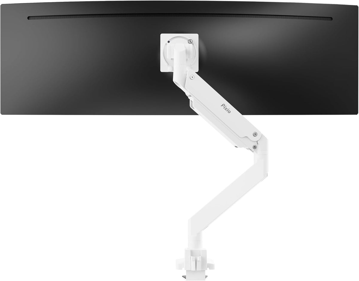 PS2D White Ultrawide Heavy-Duty Premium Dual Monitor Arm Stand Desk Mount - Fits up to 35 inches Two Monitors, Weights up to 33 lbs Each, Compatible with VESA 75x75mm 100x100mm