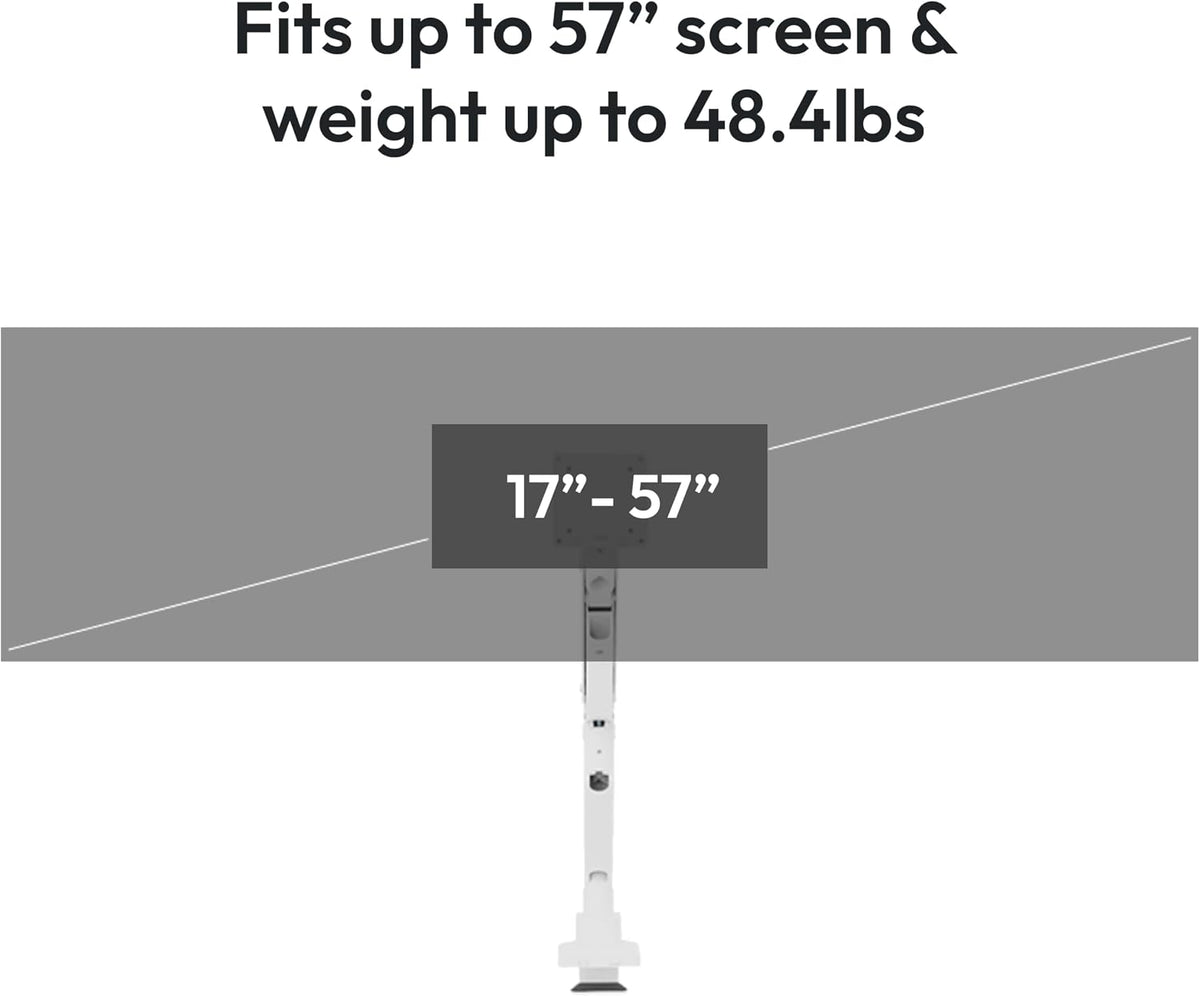 PS2D White Ultrawide Heavy-Duty Premium Dual Monitor Arm Stand Desk Mount - Fits up to 35 inches Two Monitors, Weights up to 33 lbs Each, Compatible with VESA 75x75mm 100x100mm