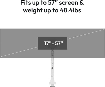 PS2D White Ultrawide Heavy-Duty Premium Dual Monitor Arm Stand Desk Mount - Fits up to 35 inches Two Monitors, Weights up to 33 lbs Each, Compatible with VESA 75x75mm 100x100mm