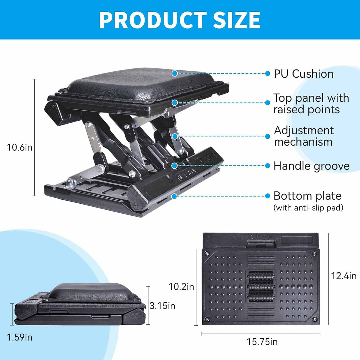 Adjustable Foot Rest Under Desk for Office,Home, Gaming & Study