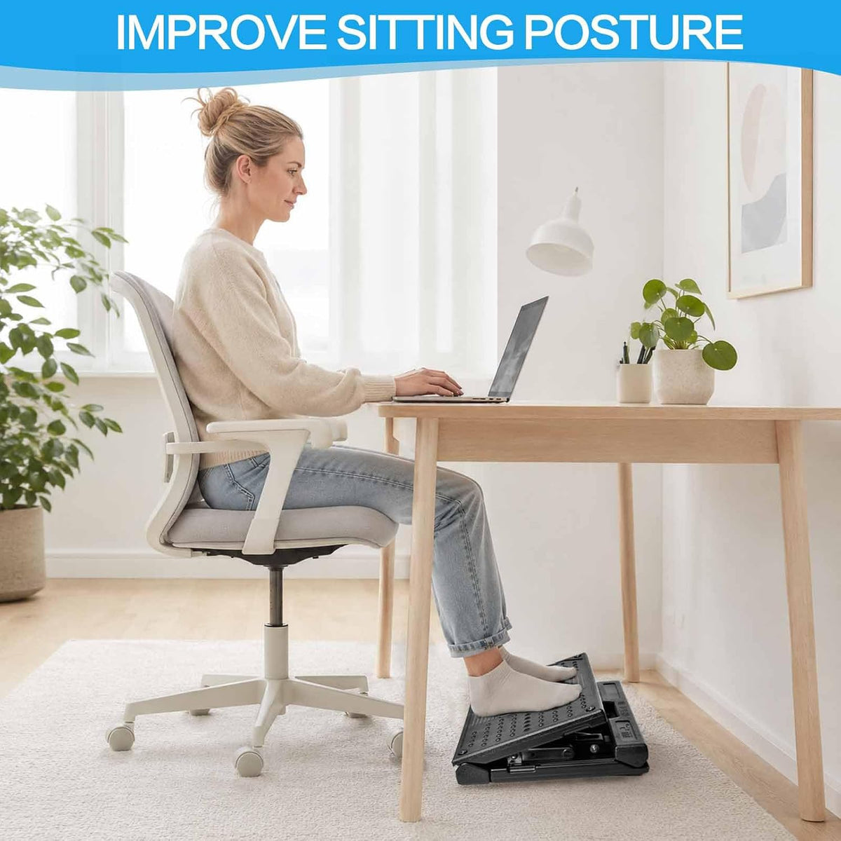 Adjustable Foot Rest Under Desk for Office,Home, Gaming & Study