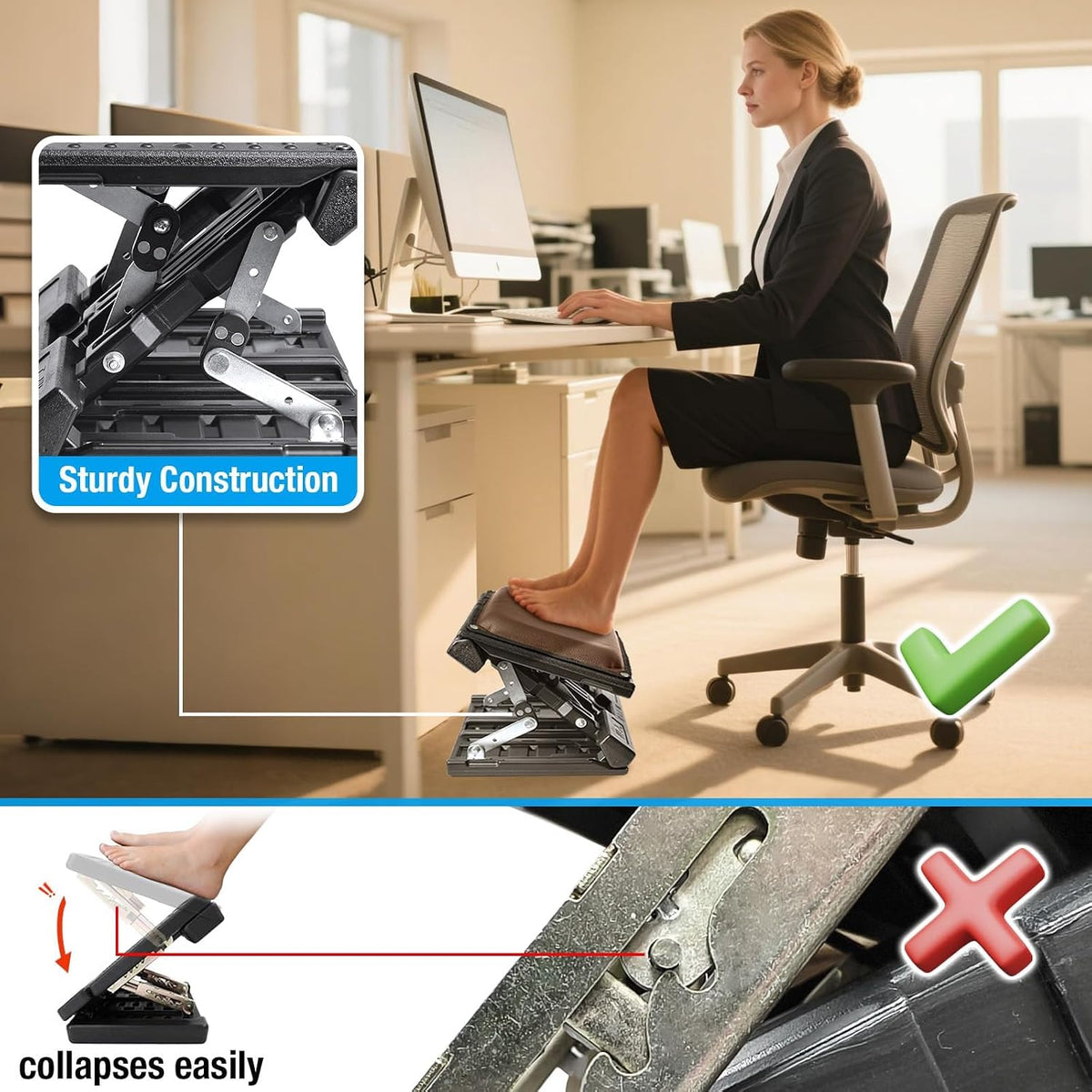 Adjustable Foot Rest Under Desk for Office,Home, Gaming & Study