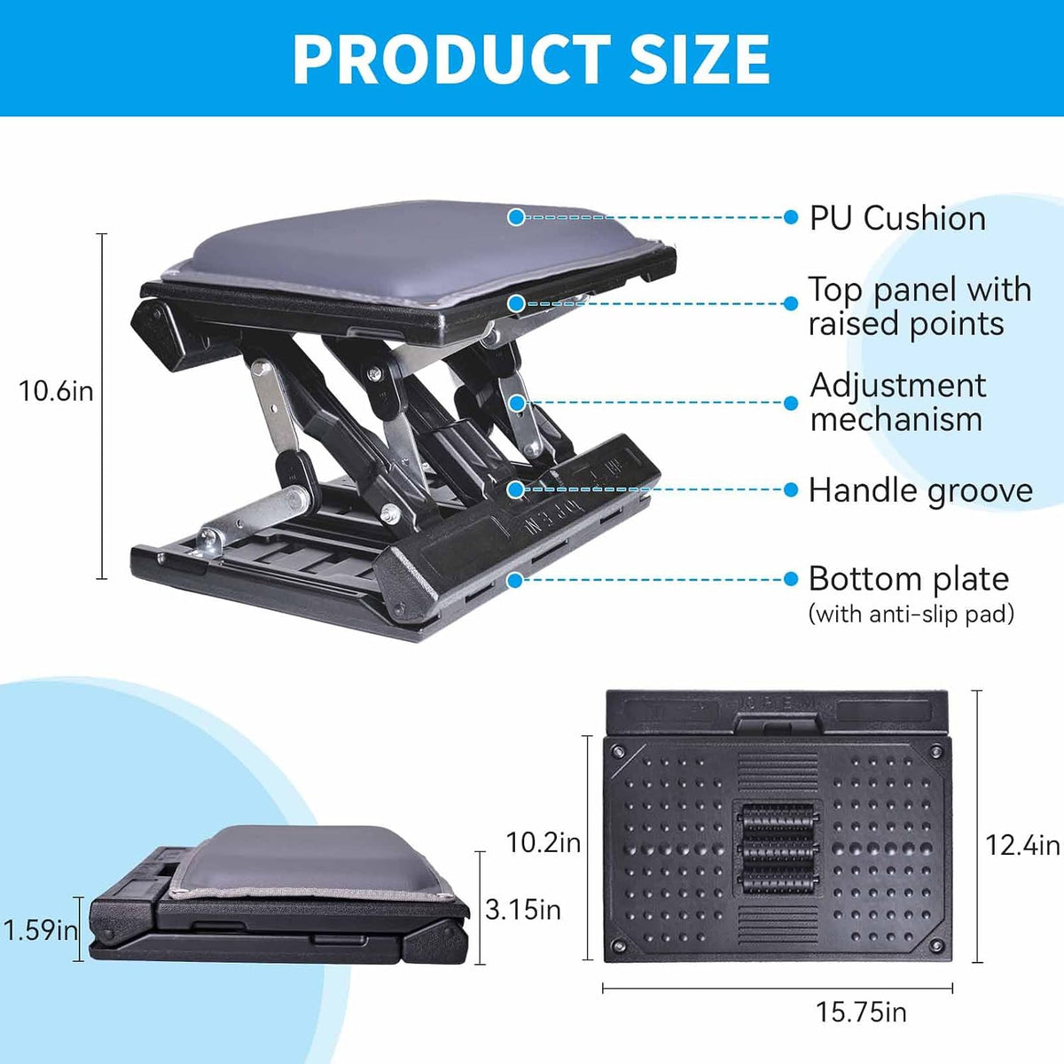 Adjustable Foot Rest Under Desk for Office,Home, Gaming & Study