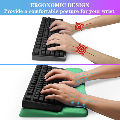 Computer Keyboard Stand with Wrist Rest, Ergonomic Tilted Keyboard Holder - Keyboard Riser with Wrist Pad - Keyboard Tray Support for Office Home - Black