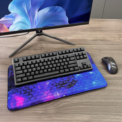Computer Keyboard Stand with Wrist Rest, Ergonomic Tilted Keyboard Holder - Keyboard Riser with Wrist Pad - Keyboard Tray Support for Office Home - Black