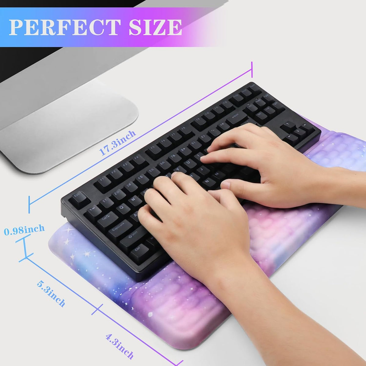 Computer Keyboard Stand with Wrist Rest, Ergonomic Tilted Keyboard Holder - Keyboard Riser with Wrist Pad - Keyboard Tray Support for Office Home - Black