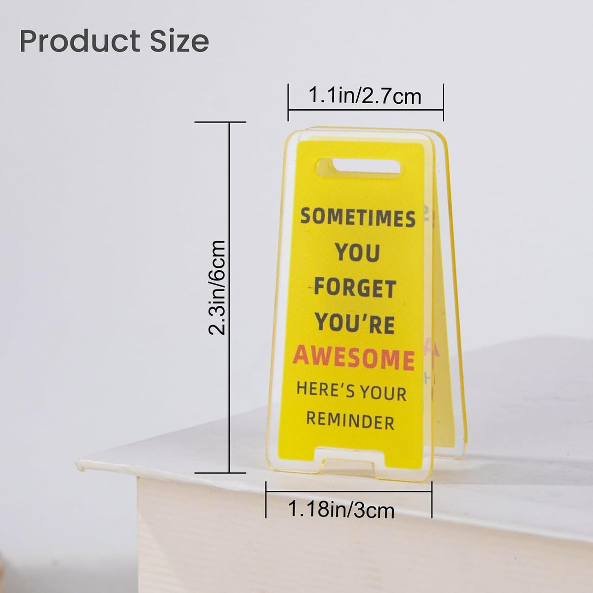 Funny Sticky Note Holder - 6 Pack Note Holder Clips, Overstimulated Desk Sign for Office, Hilarious Desk Signs for Coworkers, Perfect Funny Office Gifts (Yellow)