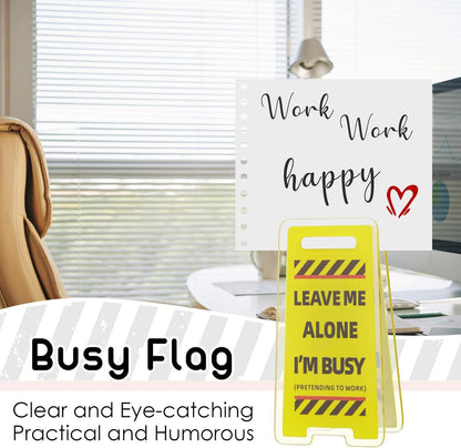 Funny Sticky Note Holder - 6 Pack Note Holder Clips, Overstimulated Desk Sign for Office, Hilarious Desk Signs for Coworkers, Perfect Funny Office Gifts (Yellow)