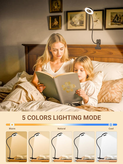 10 RGB Colors+10 Brightness Small Desk Lamp with Clamp Light