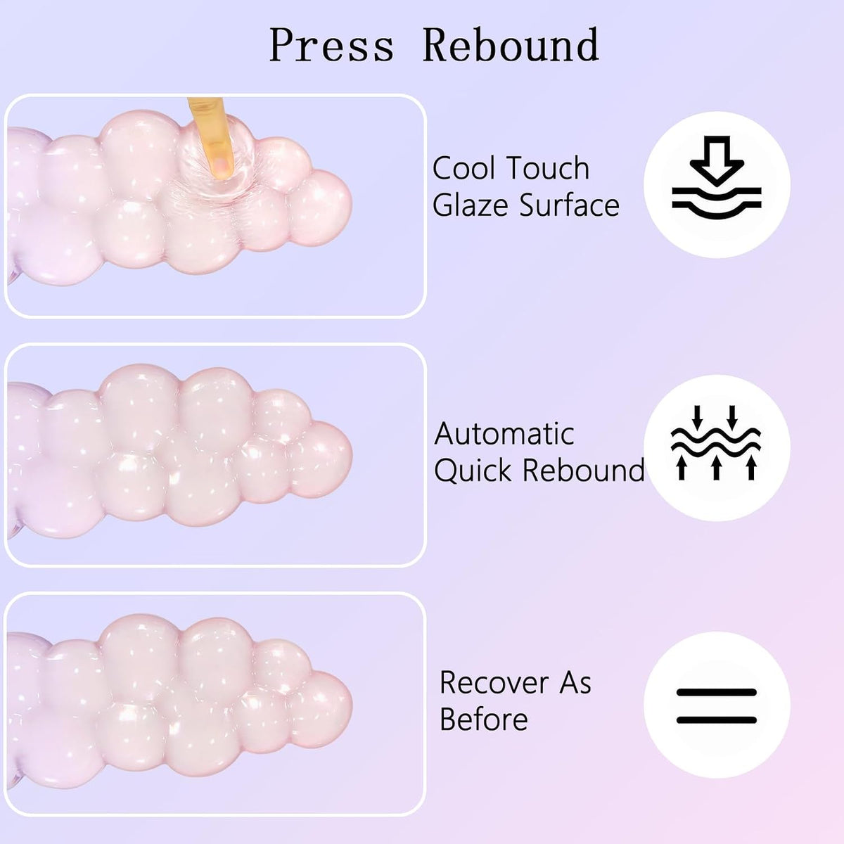 Gel Cloud Wrist Rest Keyboard Clear Purple Mouse Pad with Wrist Rest Set 3PCS Ergonomic Cool Keyboard Wrist Pad Cute Acrylic Coaster Non-Slip Base Cute Transparent Mouse Wrist Pad Support for Computer