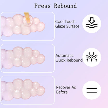 Gel Cloud Wrist Rest Keyboard Clear Purple Mouse Pad with Wrist Rest Set 3PCS Ergonomic Cool Keyboard Wrist Pad Cute Acrylic Coaster Non-Slip Base Cute Transparent Mouse Wrist Pad Support for Computer