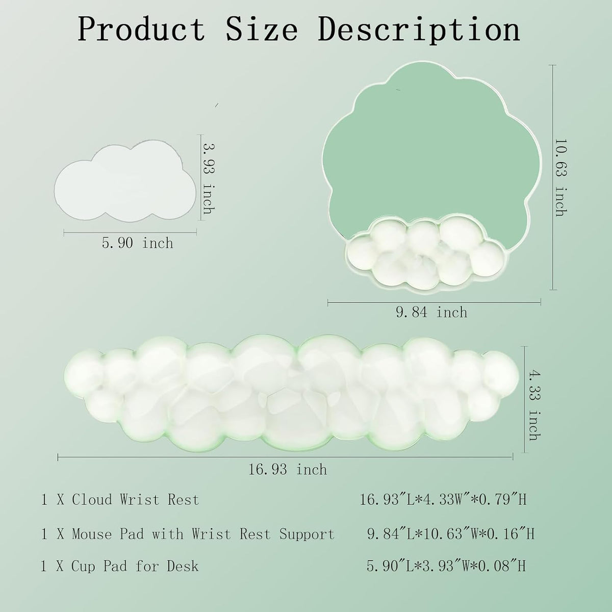 Gel Cloud Wrist Rest Keyboard Clear Purple Mouse Pad with Wrist Rest Set 3PCS Ergonomic Cool Keyboard Wrist Pad Cute Acrylic Coaster Non-Slip Base Cute Transparent Mouse Wrist Pad Support for Computer
