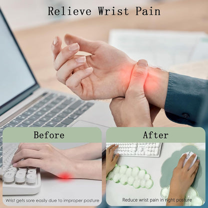 Gel Cloud Wrist Rest Keyboard Clear Purple Mouse Pad with Wrist Rest Set 3PCS Ergonomic Cool Keyboard Wrist Pad Cute Acrylic Coaster Non-Slip Base Cute Transparent Mouse Wrist Pad Support for Computer