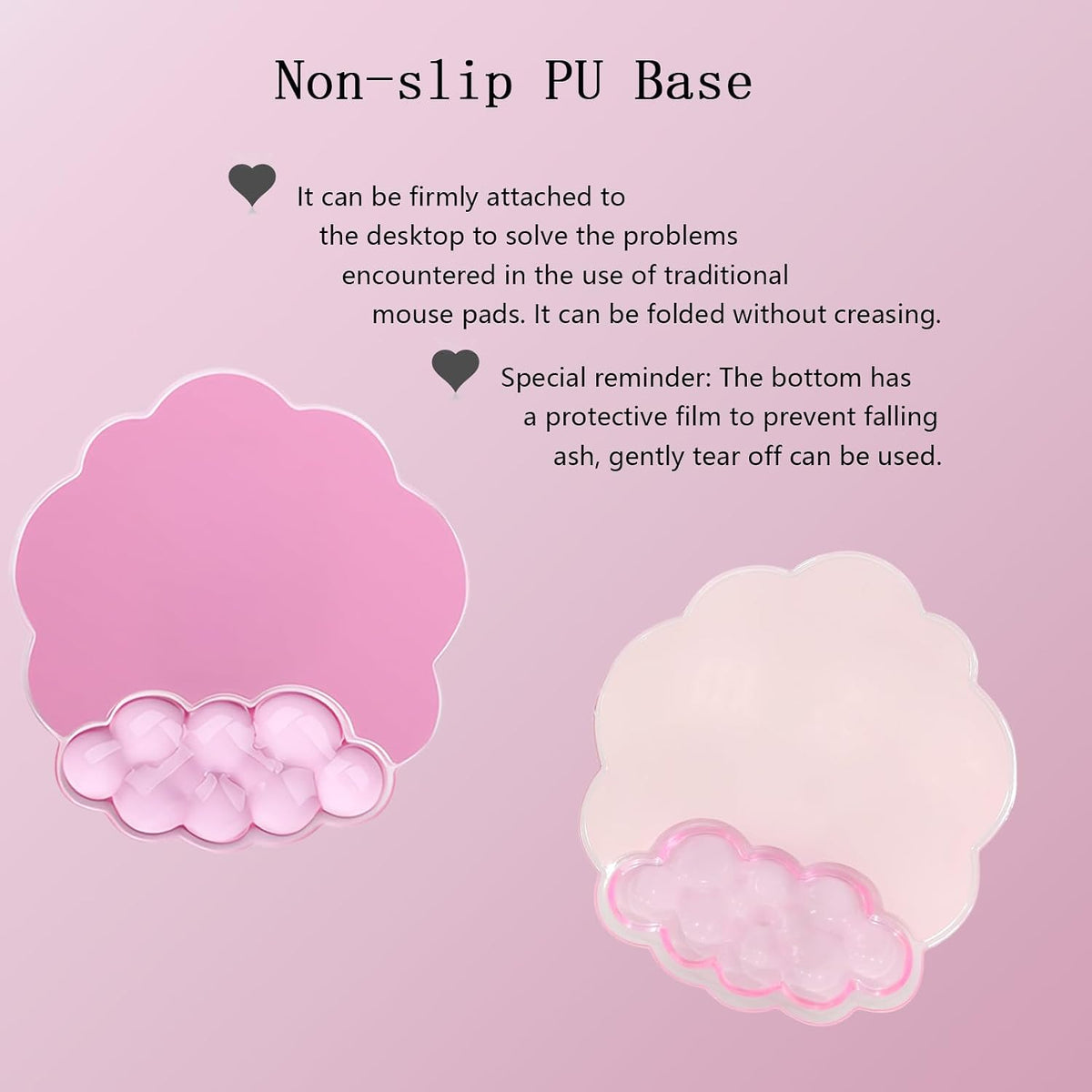 Gel Cloud Wrist Rest Keyboard Clear Purple Mouse Pad with Wrist Rest Set 3PCS Ergonomic Cool Keyboard Wrist Pad Cute Acrylic Coaster Non-Slip Base Cute Transparent Mouse Wrist Pad Support for Computer