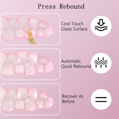 Gel Cloud Wrist Rest Keyboard Clear Purple Mouse Pad with Wrist Rest Set 3PCS Ergonomic Cool Keyboard Wrist Pad Cute Acrylic Coaster Non-Slip Base Cute Transparent Mouse Wrist Pad Support for Computer