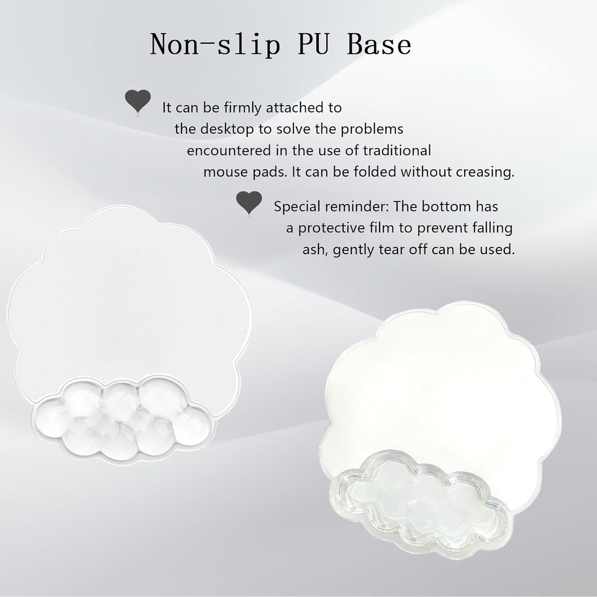 Gel Cloud Wrist Rest Keyboard Clear Purple Mouse Pad with Wrist Rest Set 3PCS Ergonomic Cool Keyboard Wrist Pad Cute Acrylic Coaster Non-Slip Base Cute Transparent Mouse Wrist Pad Support for Computer