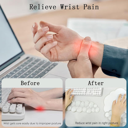 Gel Cloud Wrist Rest Keyboard Clear Purple Mouse Pad with Wrist Rest Set 3PCS Ergonomic Cool Keyboard Wrist Pad Cute Acrylic Coaster Non-Slip Base Cute Transparent Mouse Wrist Pad Support for Computer