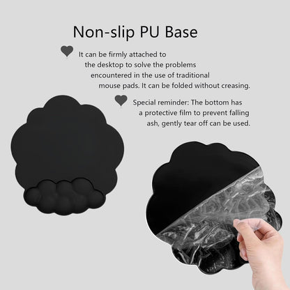 Gel Cloud Wrist Rest Keyboard Clear Purple Mouse Pad with Wrist Rest Set 3PCS Ergonomic Cool Keyboard Wrist Pad Cute Acrylic Coaster Non-Slip Base Cute Transparent Mouse Wrist Pad Support for Computer