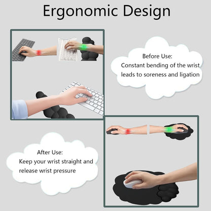 Gel Cloud Wrist Rest Keyboard Clear Purple Mouse Pad with Wrist Rest Set 3PCS Ergonomic Cool Keyboard Wrist Pad Cute Acrylic Coaster Non-Slip Base Cute Transparent Mouse Wrist Pad Support for Computer