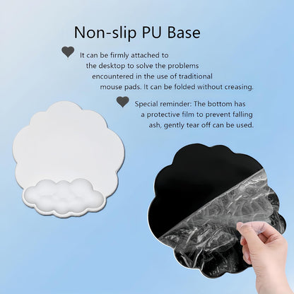Gel Cloud Wrist Rest Keyboard Clear Purple Mouse Pad with Wrist Rest Set 3PCS Ergonomic Cool Keyboard Wrist Pad Cute Acrylic Coaster Non-Slip Base Cute Transparent Mouse Wrist Pad Support for Computer