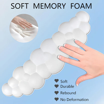 Gel Cloud Wrist Rest Keyboard Clear Purple Mouse Pad with Wrist Rest Set 3PCS Ergonomic Cool Keyboard Wrist Pad Cute Acrylic Coaster Non-Slip Base Cute Transparent Mouse Wrist Pad Support for Computer