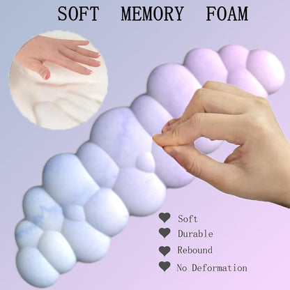 Gel Cloud Wrist Rest Keyboard Clear Purple Mouse Pad with Wrist Rest Set 3PCS Ergonomic Cool Keyboard Wrist Pad Cute Acrylic Coaster Non-Slip Base Cute Transparent Mouse Wrist Pad Support for Computer