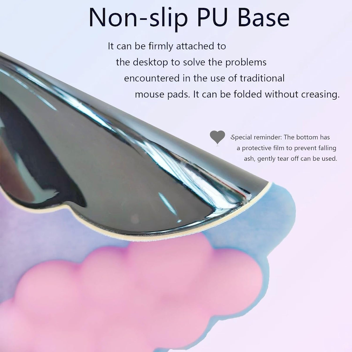 Gel Cloud Wrist Rest Keyboard Clear Purple Mouse Pad with Wrist Rest Set 3PCS Ergonomic Cool Keyboard Wrist Pad Cute Acrylic Coaster Non-Slip Base Cute Transparent Mouse Wrist Pad Support for Computer