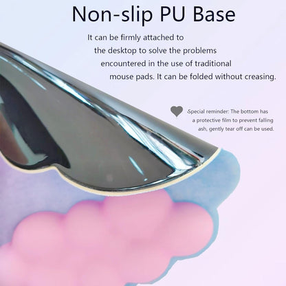 Gel Cloud Wrist Rest Keyboard Clear Purple Mouse Pad with Wrist Rest Set 3PCS Ergonomic Cool Keyboard Wrist Pad Cute Acrylic Coaster Non-Slip Base Cute Transparent Mouse Wrist Pad Support for Computer