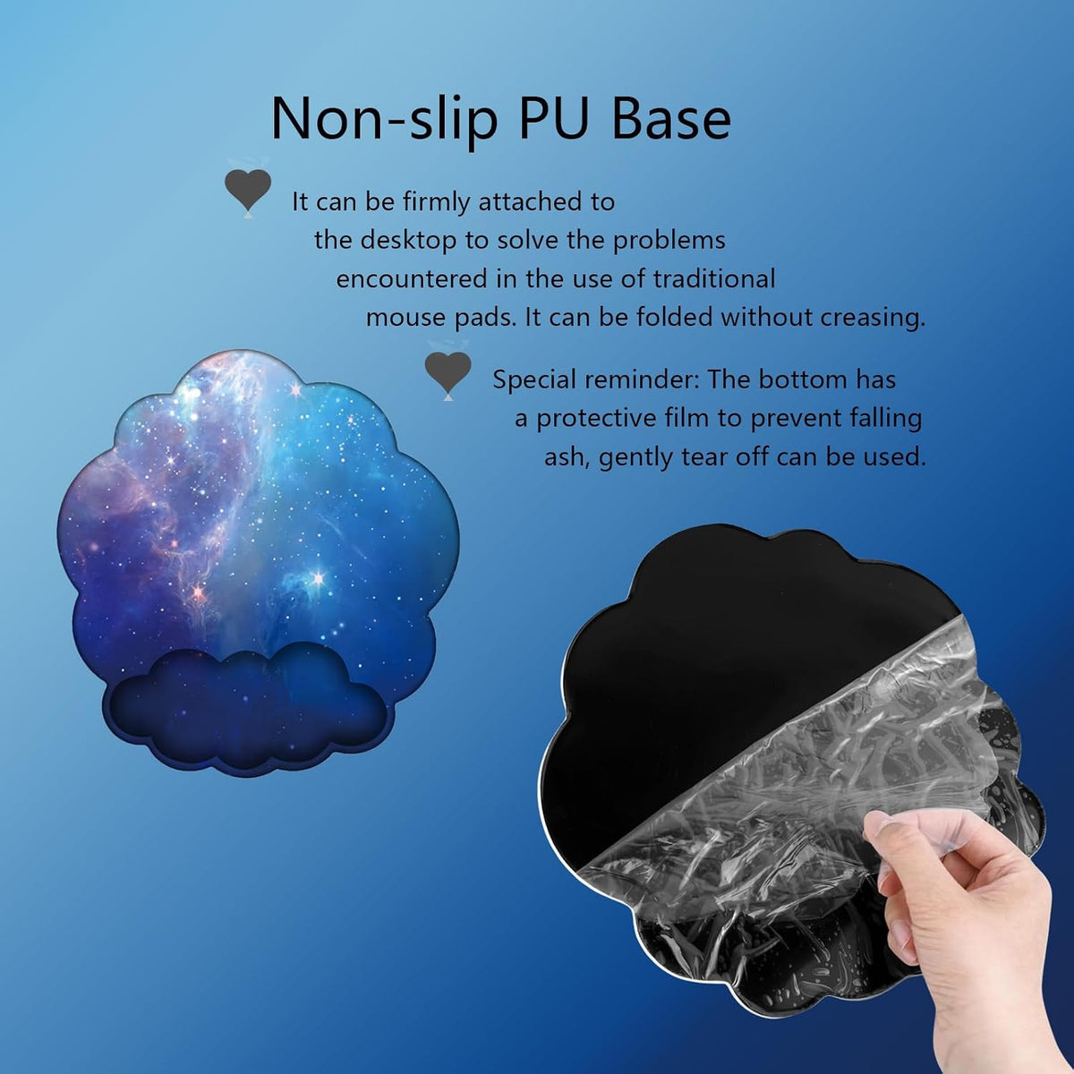 Gel Cloud Wrist Rest Keyboard Clear Purple Mouse Pad with Wrist Rest Set 3PCS Ergonomic Cool Keyboard Wrist Pad Cute Acrylic Coaster Non-Slip Base Cute Transparent Mouse Wrist Pad Support for Computer