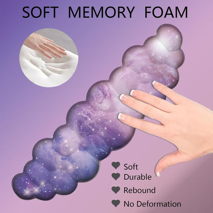 Gel Cloud Wrist Rest Keyboard Clear Purple Mouse Pad with Wrist Rest Set 3PCS Ergonomic Cool Keyboard Wrist Pad Cute Acrylic Coaster Non-Slip Base Cute Transparent Mouse Wrist Pad Support for Computer