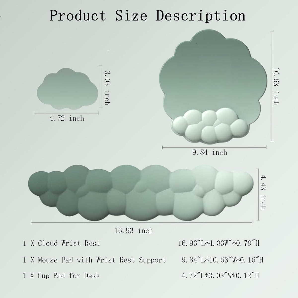 Gel Cloud Wrist Rest Keyboard Clear Purple Mouse Pad with Wrist Rest Set 3PCS Ergonomic Cool Keyboard Wrist Pad Cute Acrylic Coaster Non-Slip Base Cute Transparent Mouse Wrist Pad Support for Computer
