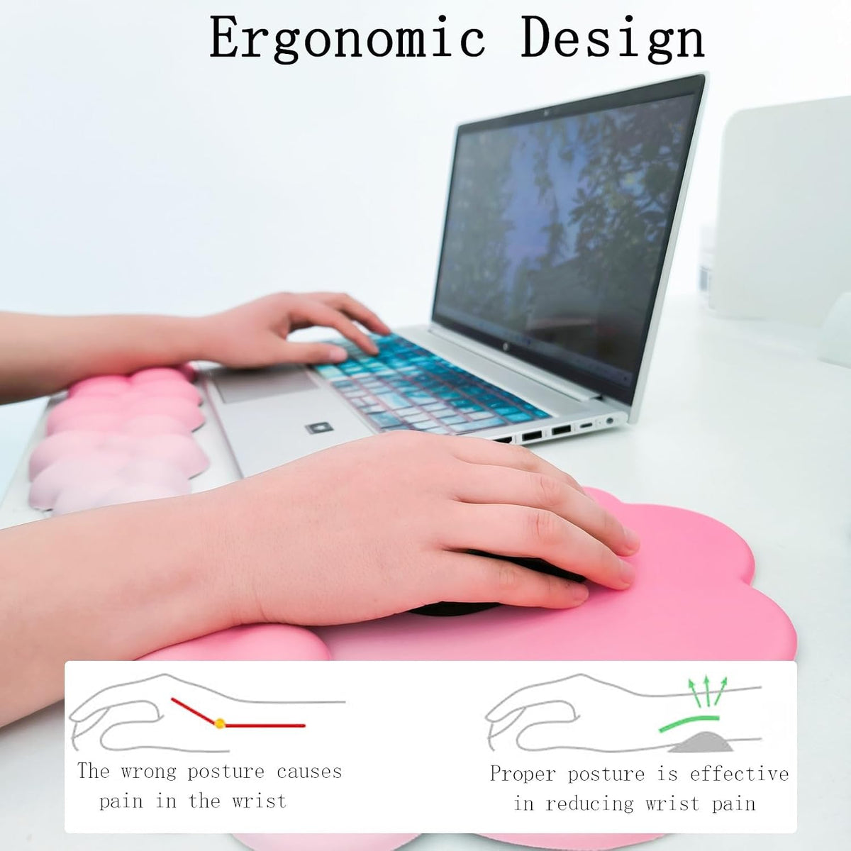Gel Cloud Wrist Rest Keyboard Clear Purple Mouse Pad with Wrist Rest Set 3PCS Ergonomic Cool Keyboard Wrist Pad Cute Acrylic Coaster Non-Slip Base Cute Transparent Mouse Wrist Pad Support for Computer